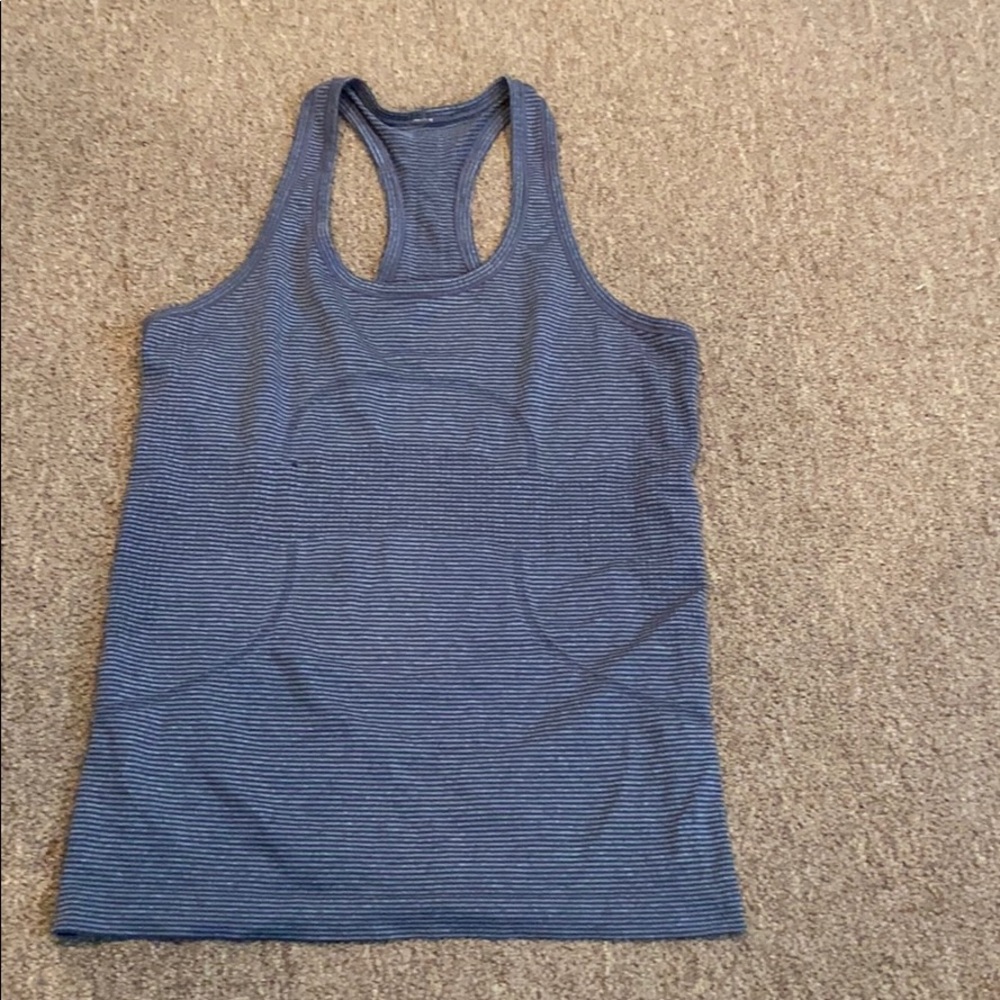 Lululemon Gray and Black Mesh Racerback tank